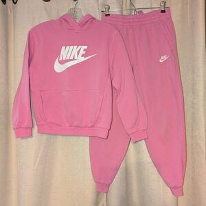 Nike Kids Pink Hoodie and Jogger Set